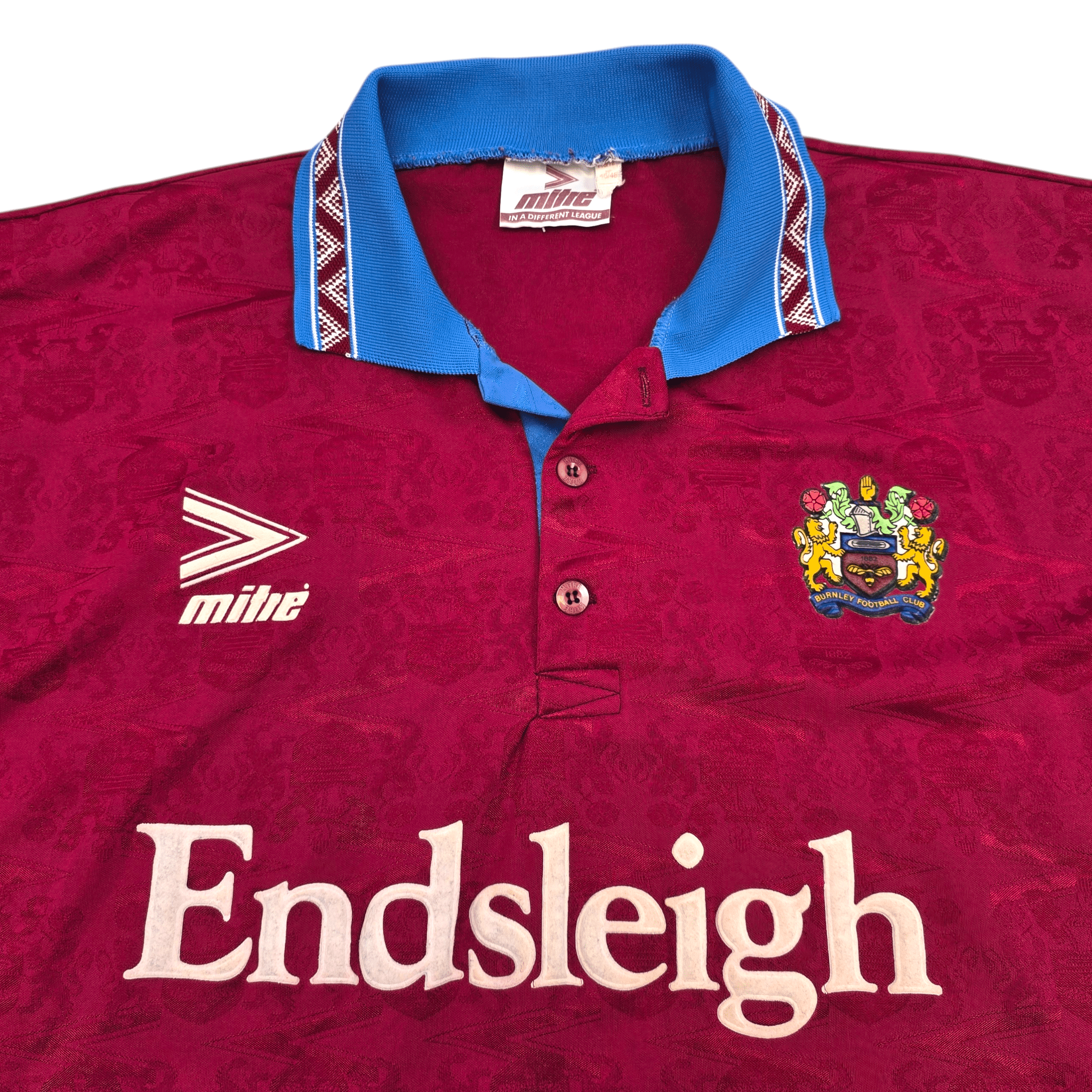 1993-95 Burnley Home Shirt (XL) - Official Mitre Jersey