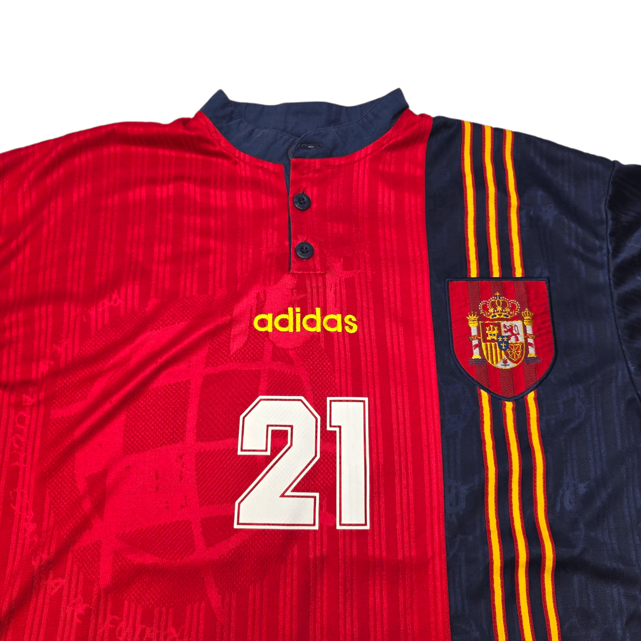 1996/98 Spain Home Football Shirt (XL) Adidas #21 Luis Enrique