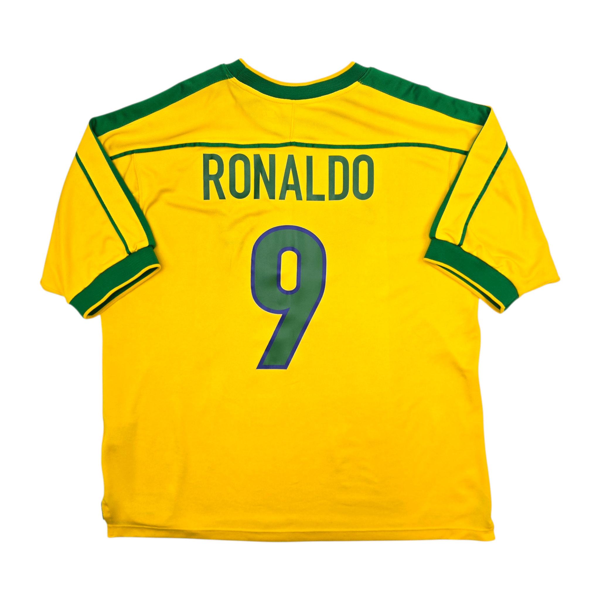 1998/00 Brazil Home Football Shirt (2XL) Nike #9 Ronaldo