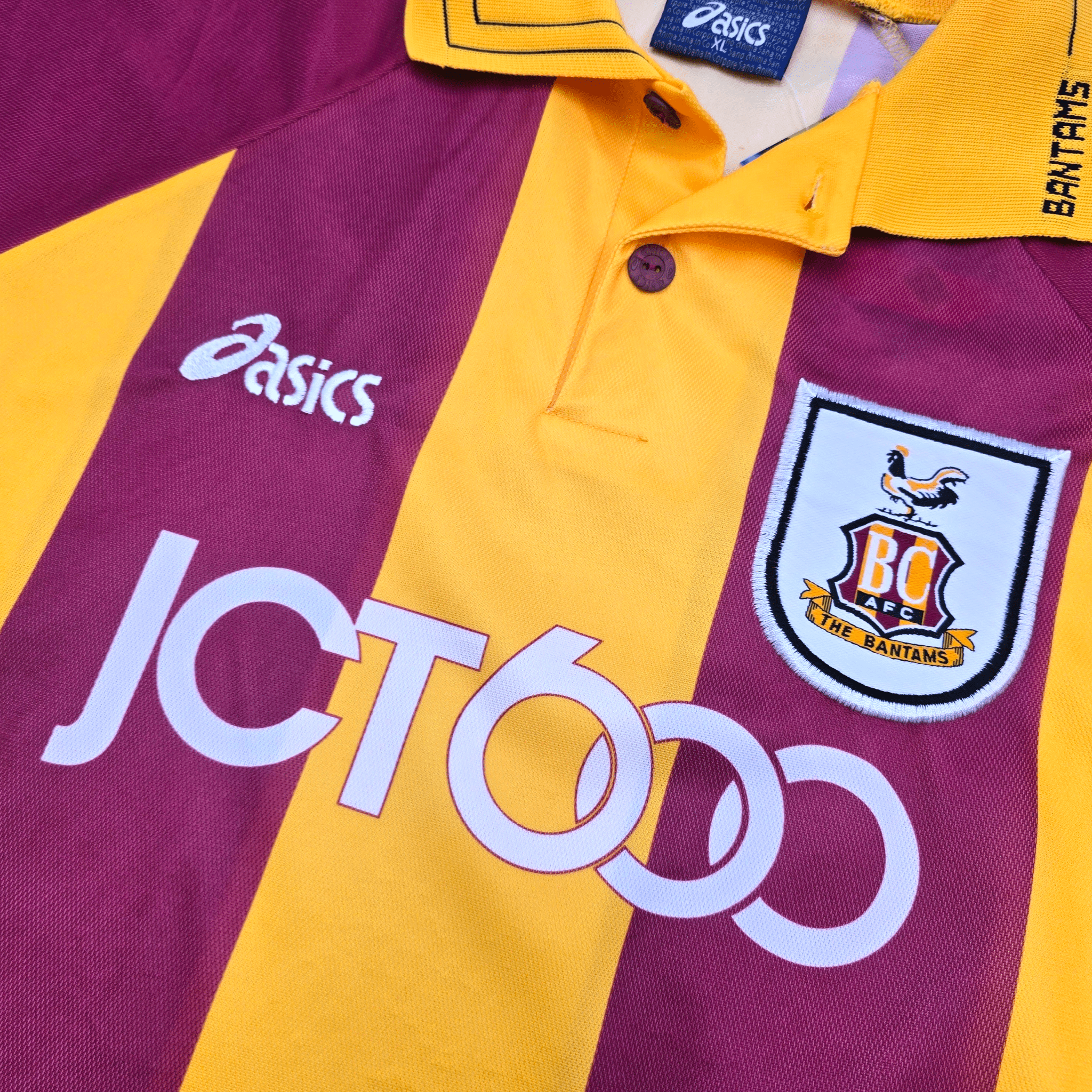 1999-01 Bradford City Home Shirt (XL) Asics - Bantams Retro Jersey
