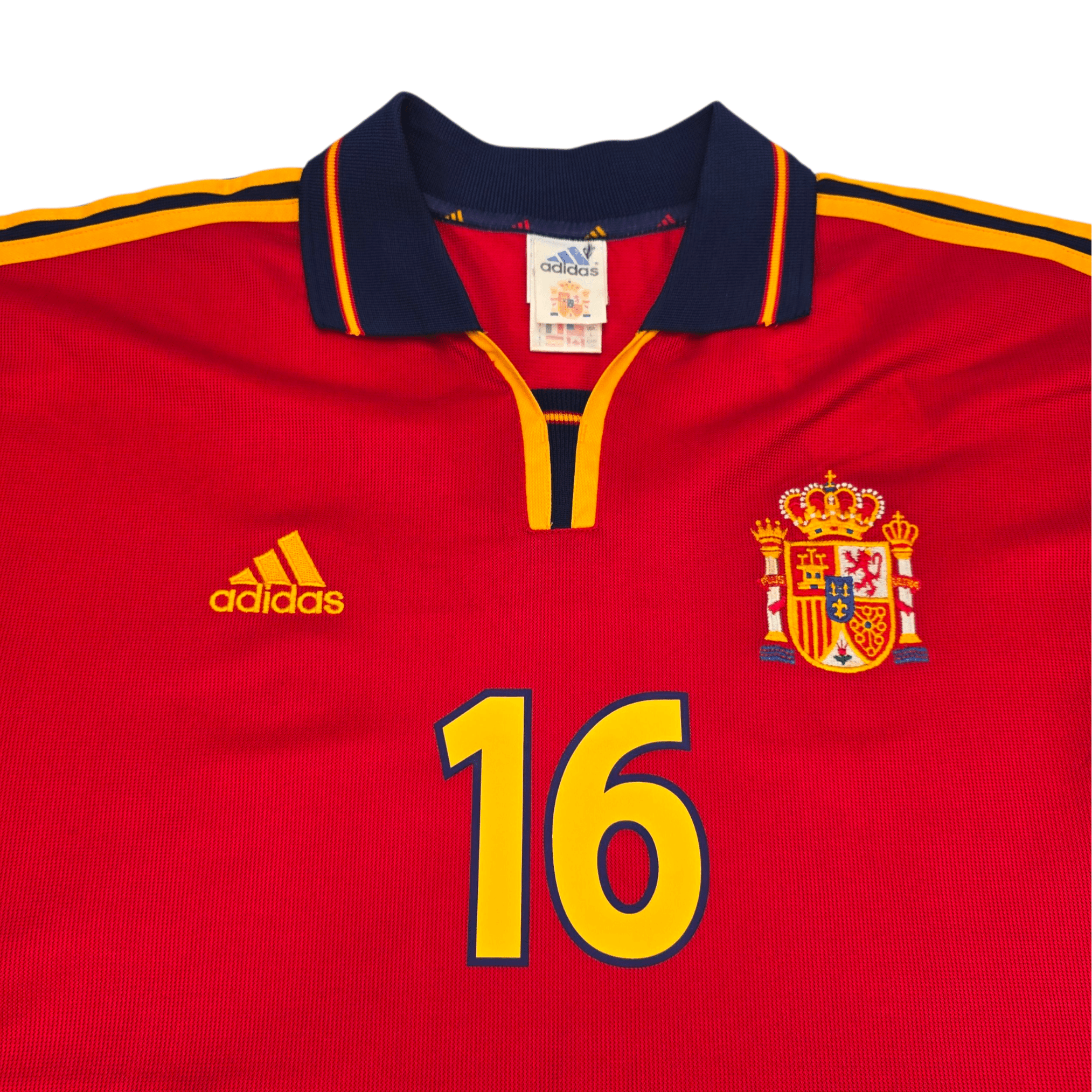 2000/02 Spain Home Football Shirt (L) Adidas #16 Mendieta