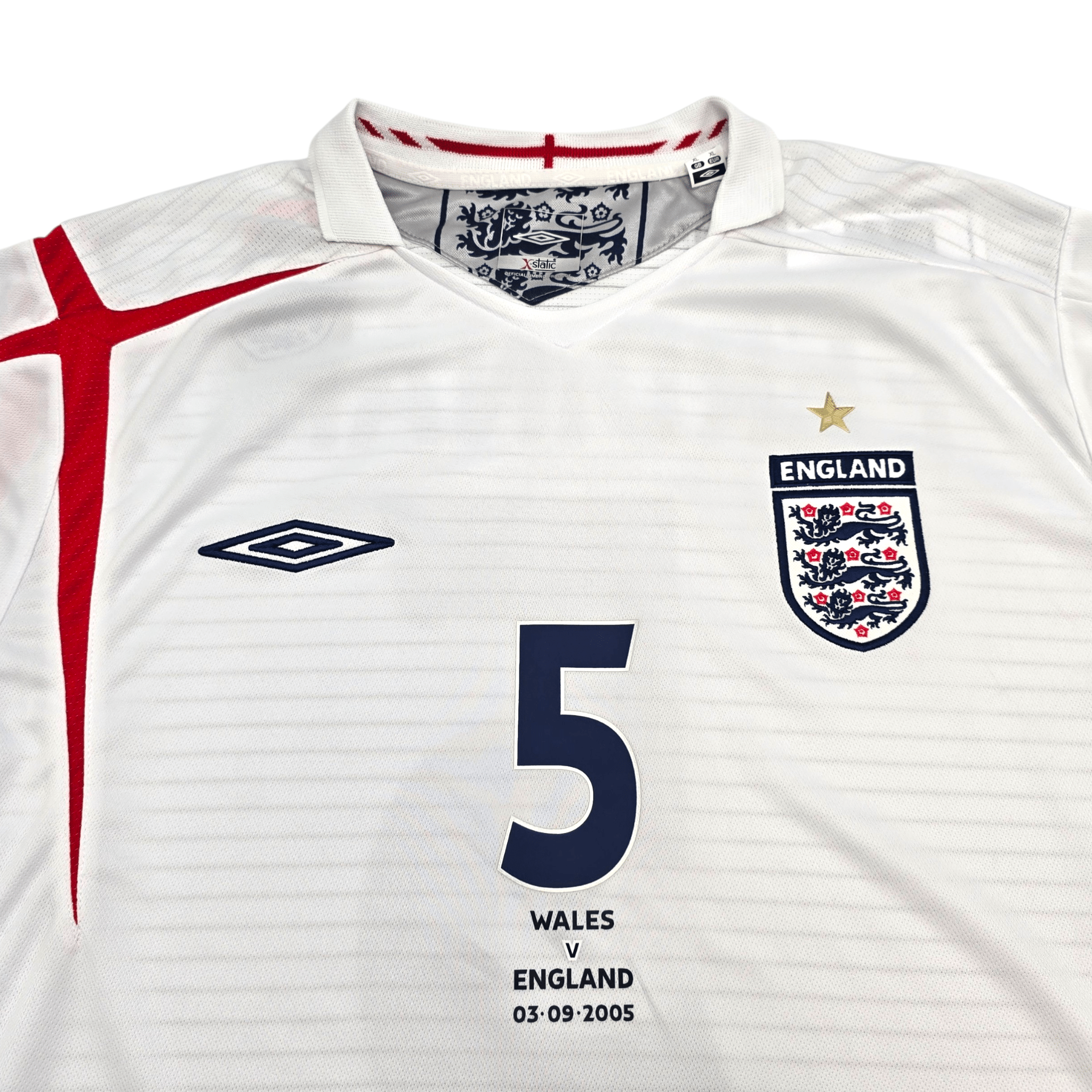 2005-07 England Home Football Shirt (XL) Umbro #5 Rio Ferdinand BNWTs