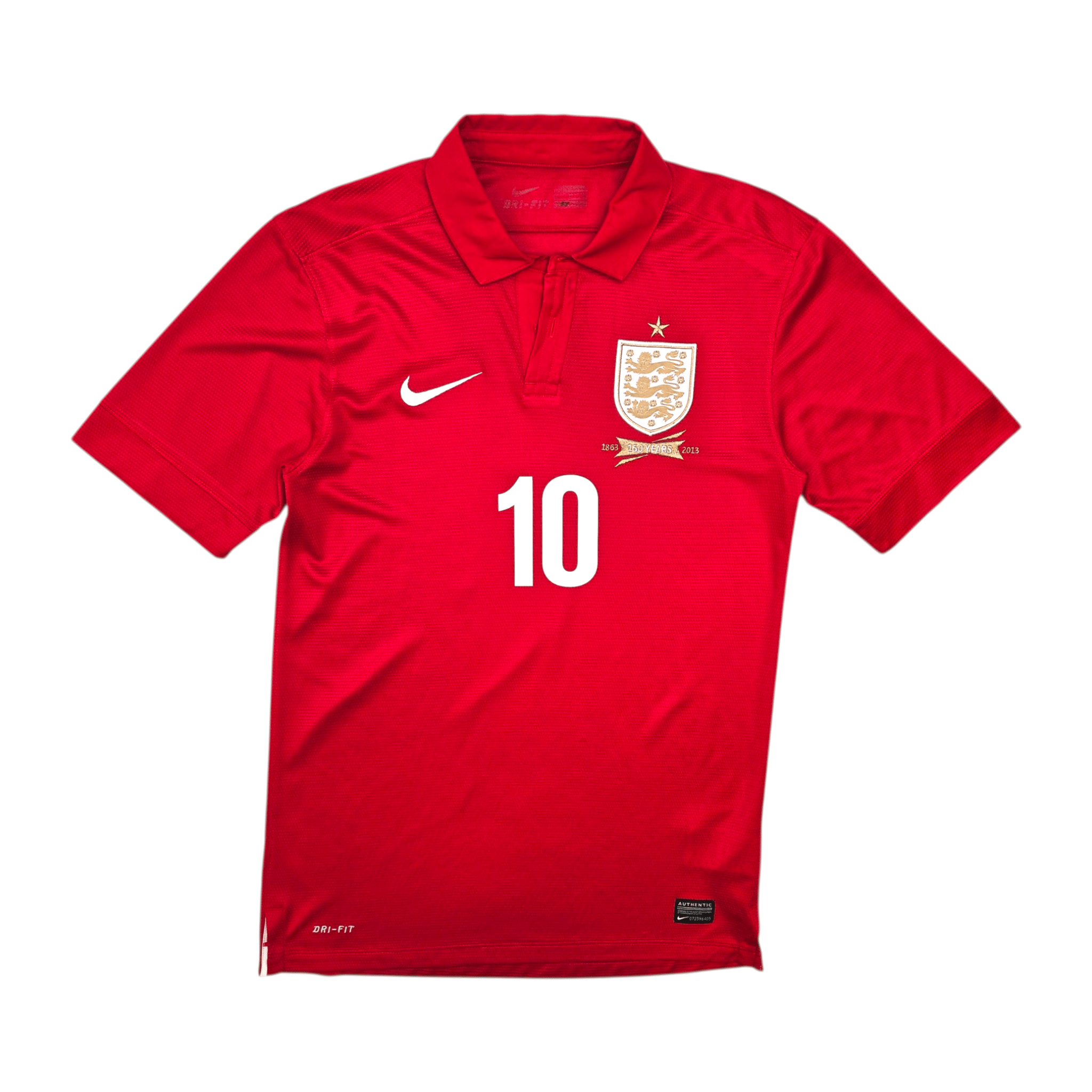 2013 England Away Shirt (S) Umbro #10 Rooney - 150th Anniversary
