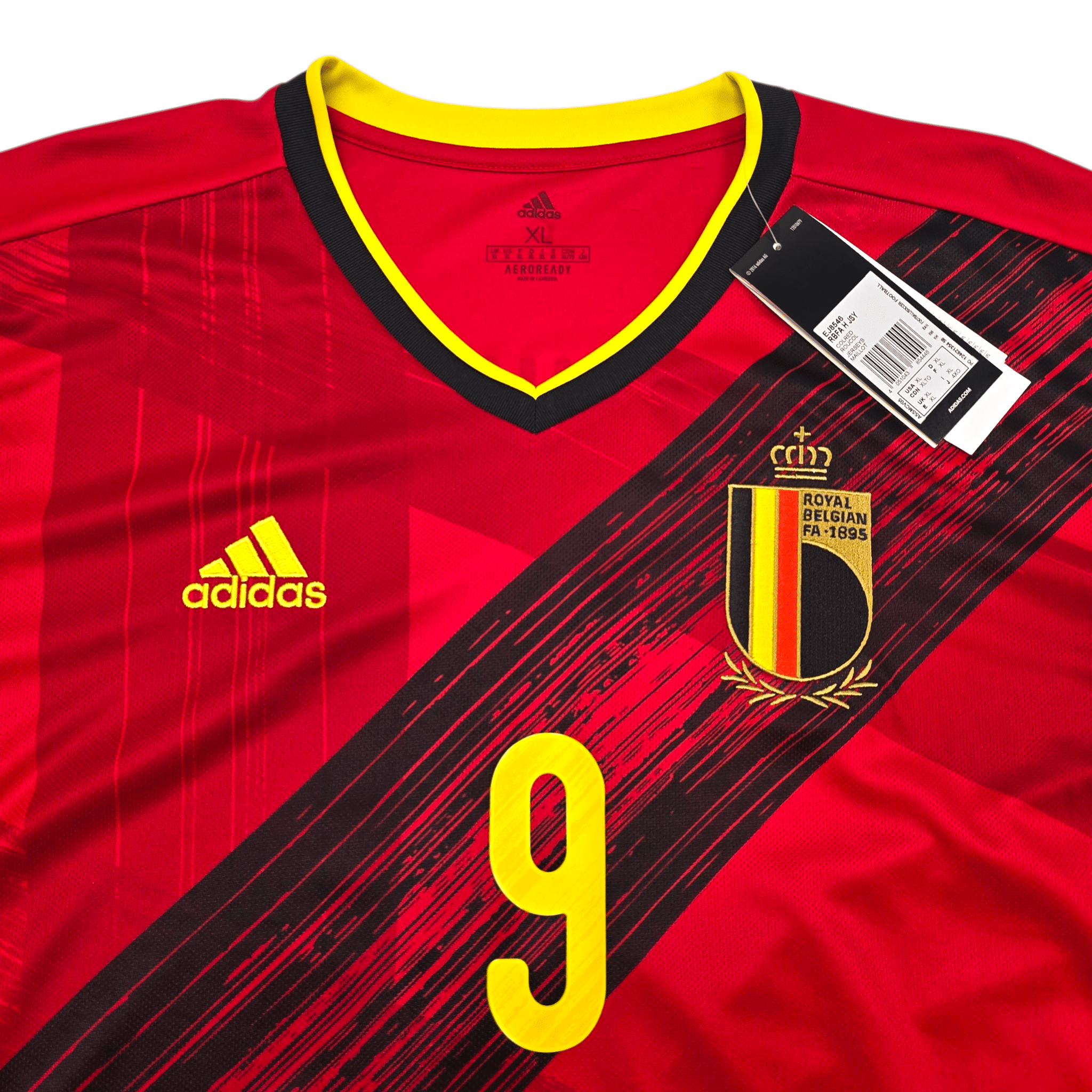 2020/21 Belgium Home Shirt (XL) Adidas #9 Lukaku (BNWTs)