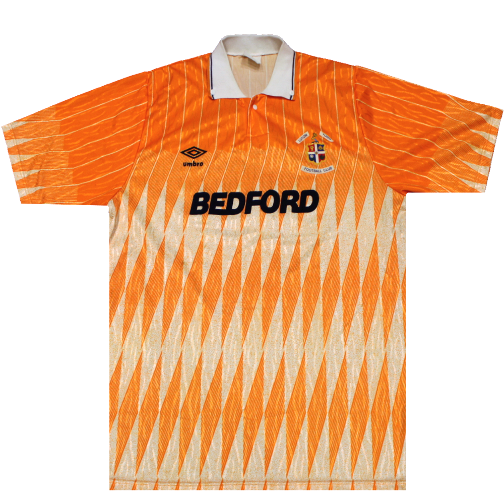 Luton Town 1989-90 Home Shirt - Original Umbro Jersey (Excellent) XL