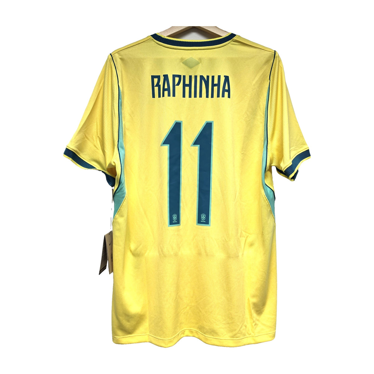 Brazil 2026 home shirt, back with Raphinha 11 print