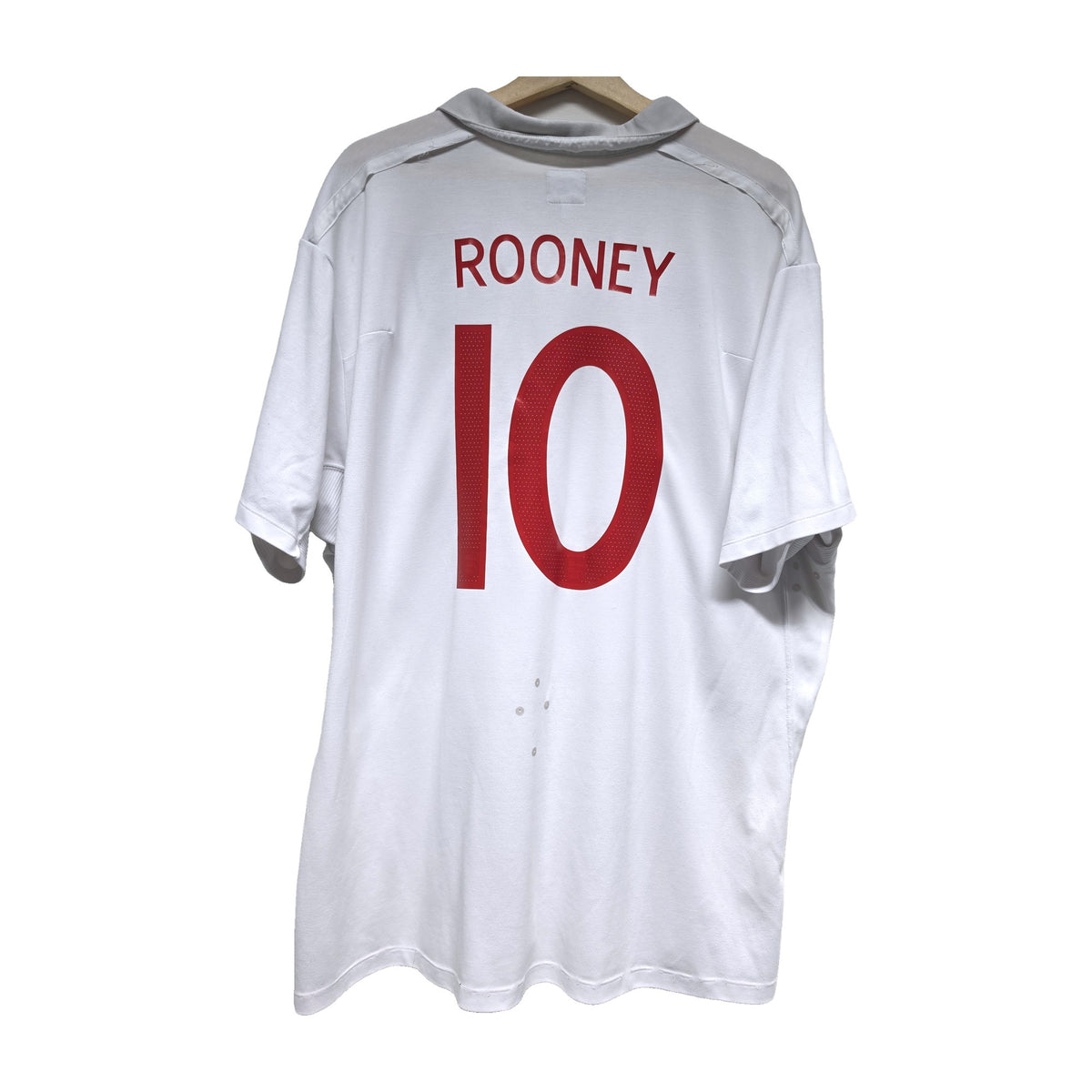 England 2009/10 home shirt, back with Rooney 10 print