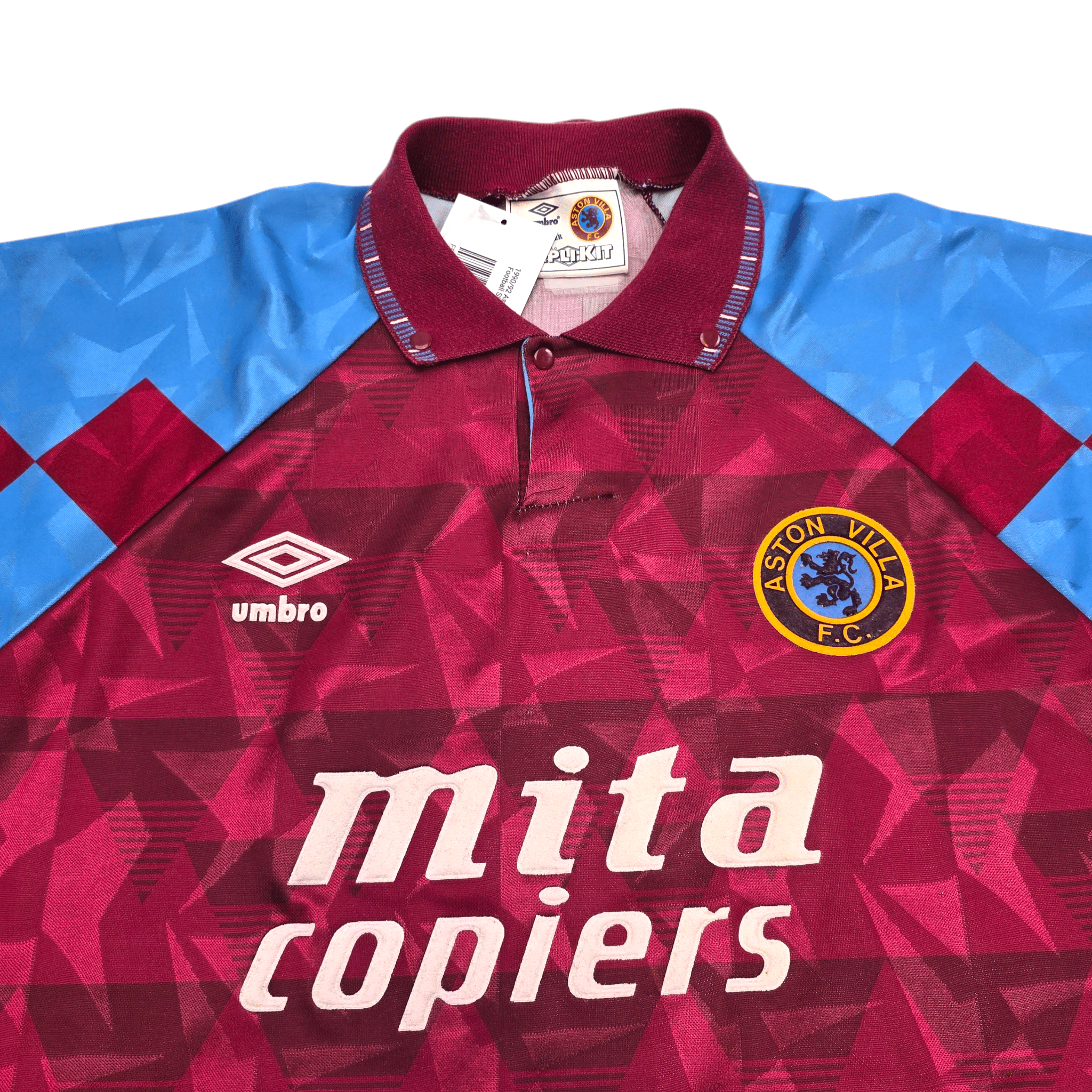 1990-92 Aston Villa Home Shirt (XL) - Official Umbro Original