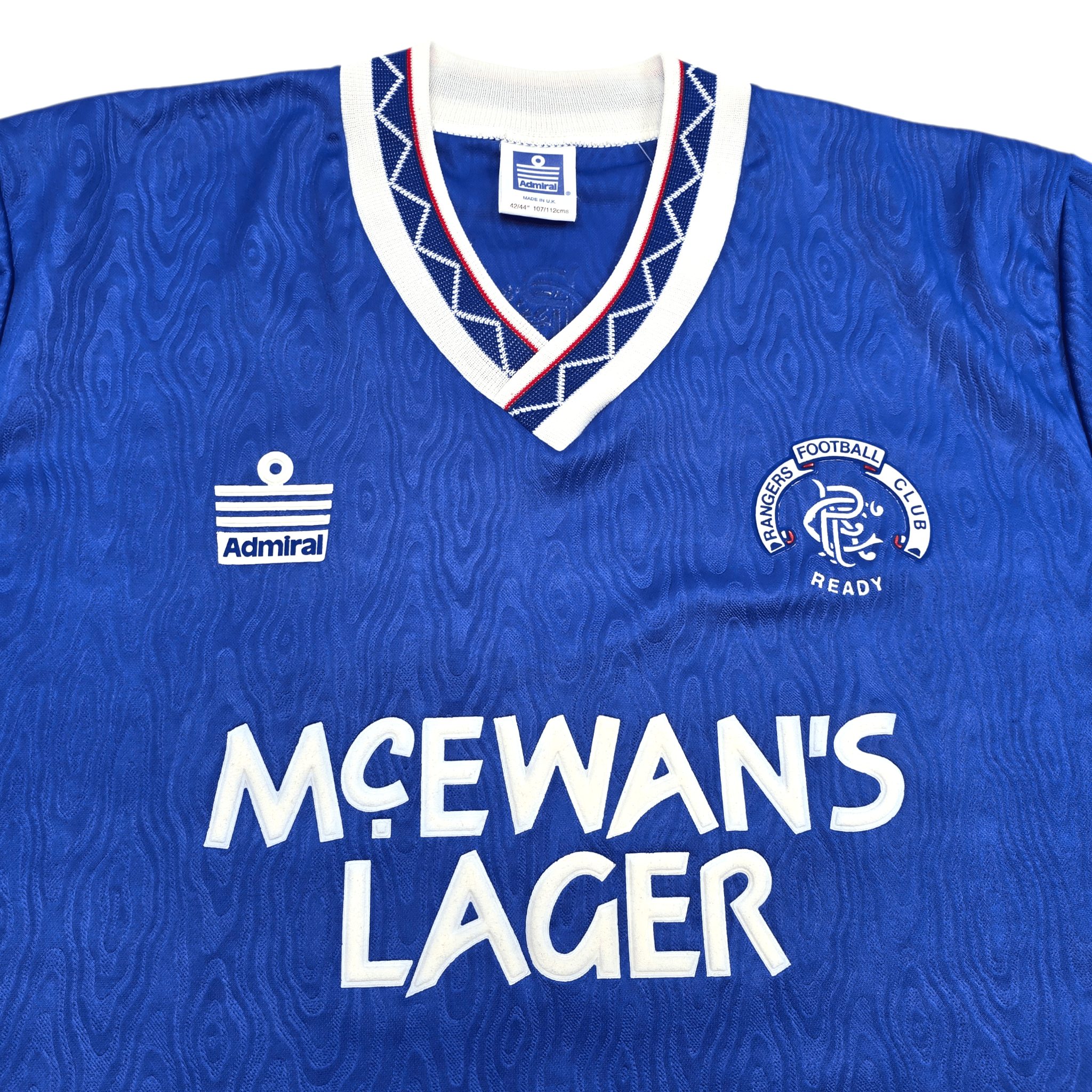 1990/92 Glasgow Rangers Home Shirt (L) Admiral - Vintage Original