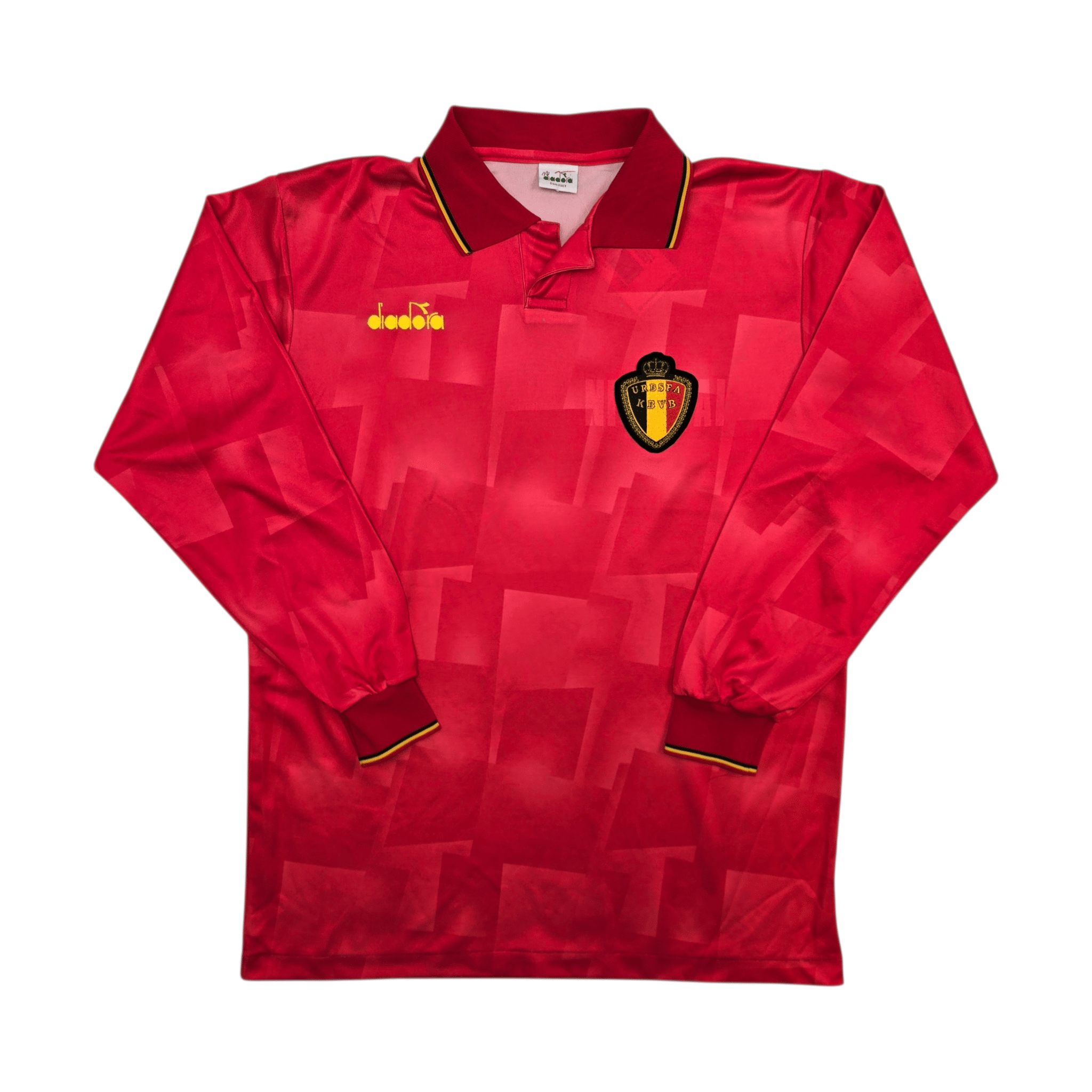 1992/93 Belgium Home Football Shirt (L) Diadora Long Sleeve