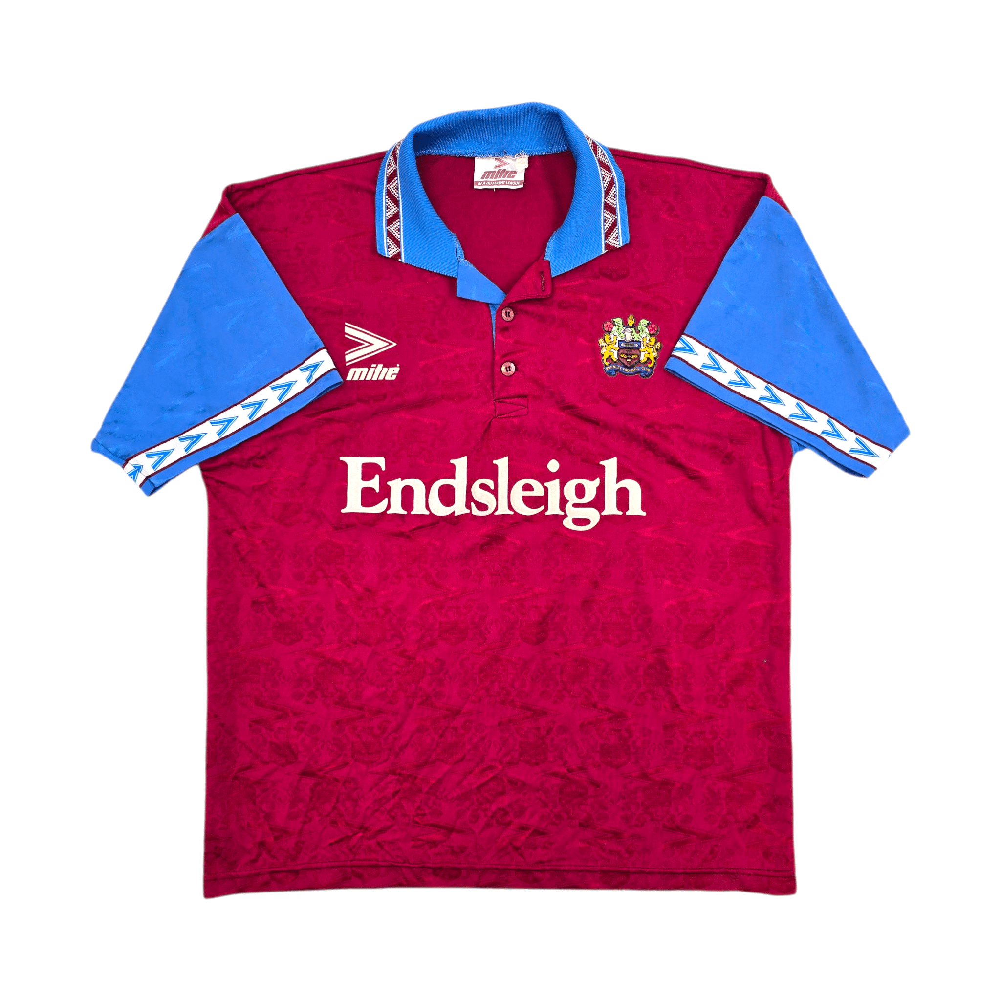 1993-95 Burnley Home Shirt (XL) - Official Mitre Jersey