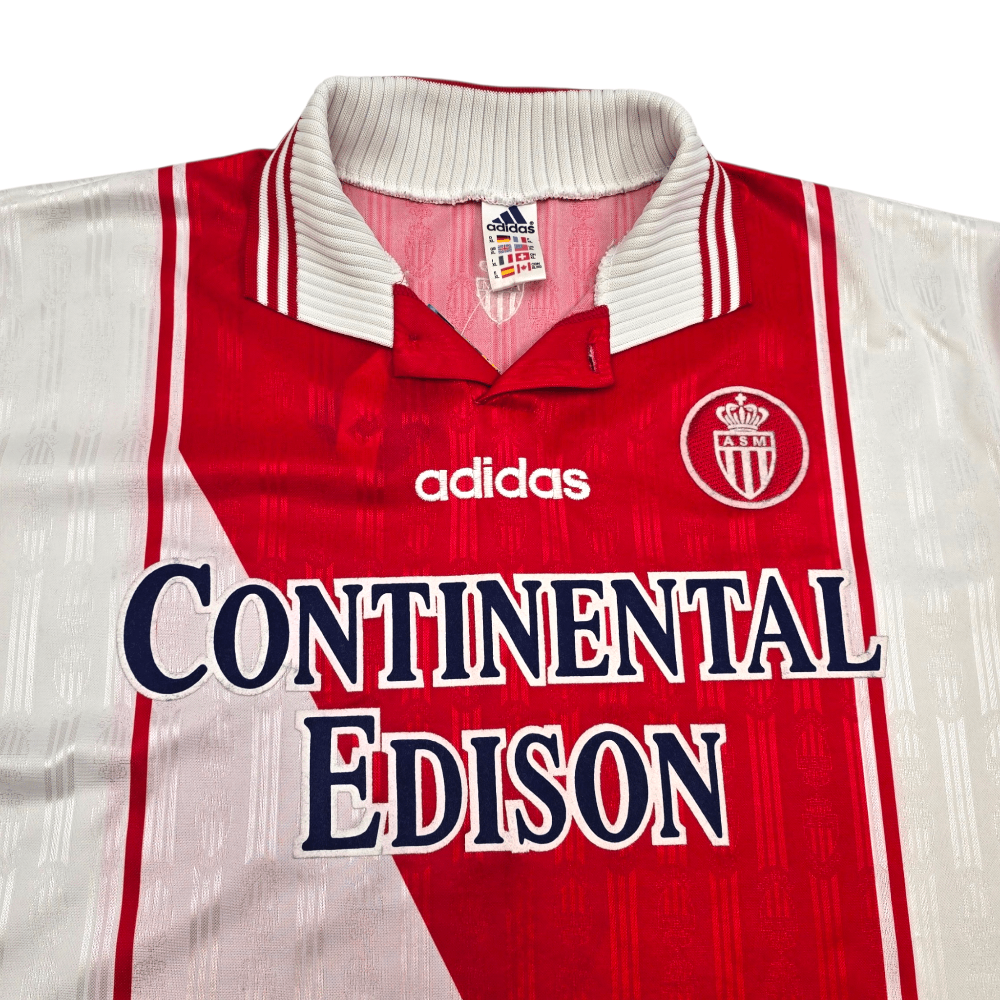 1996/98 Monaco Home Football Shirt (XL) Adidas - Championship Season