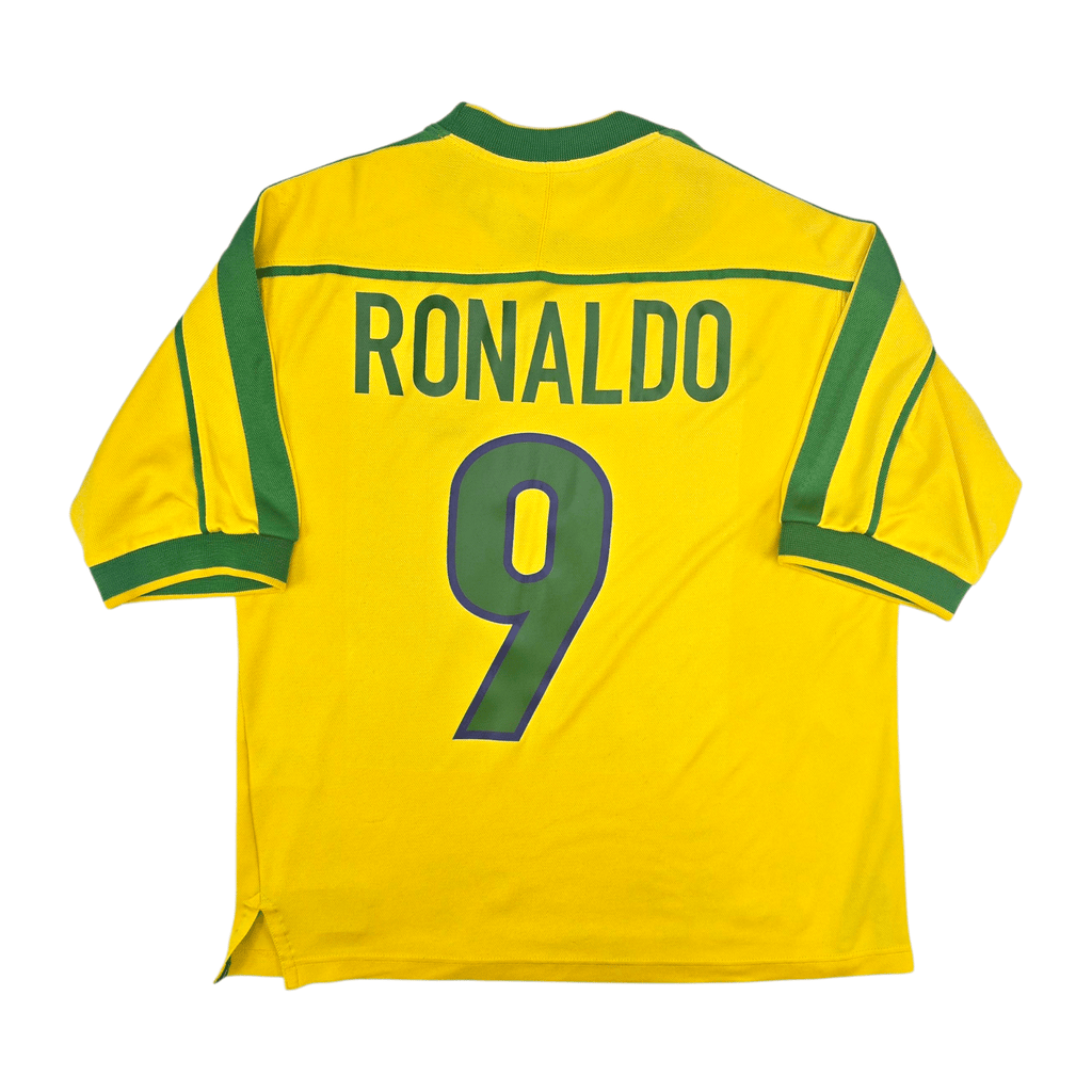 Nike Brazil 1998 Soccer ブラジル代表 9 Ronaldo Nike Brazil Re-Issue 1998 SS Shirt with Ronaldo 9 - Varsity Maize