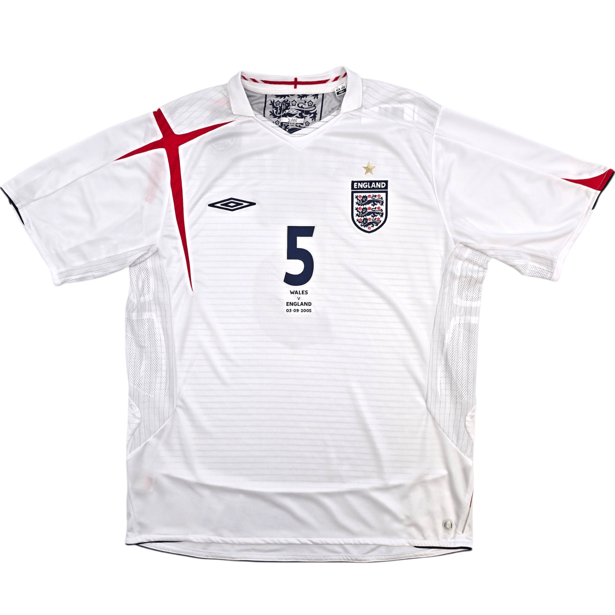 2005-07 England Home Football Shirt (XL) Umbro #5 Rio Ferdinand BNWTs