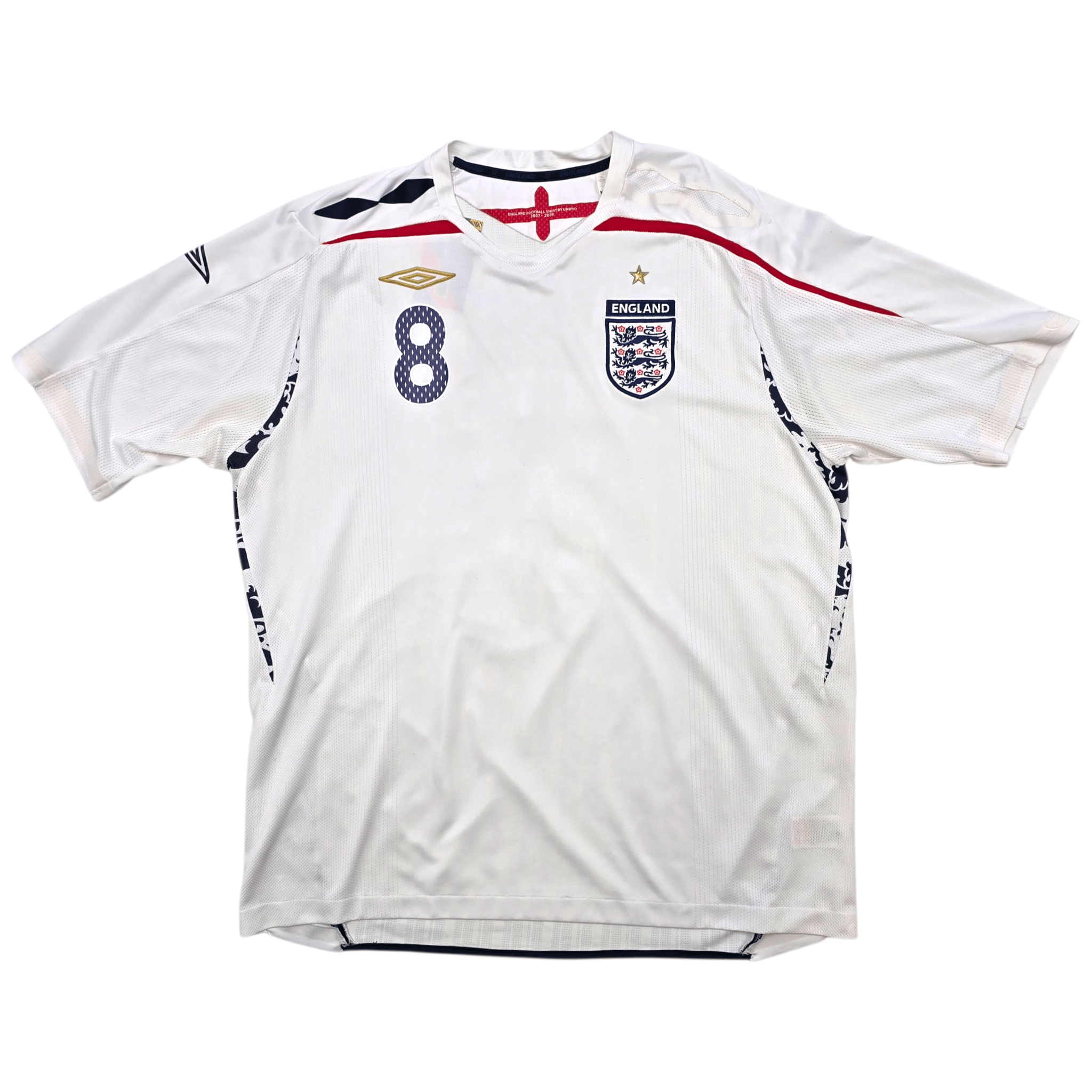 2007/09 England Home Shirt (2XL) Umbro #8 Lampard - Euro 2008 Qualifying