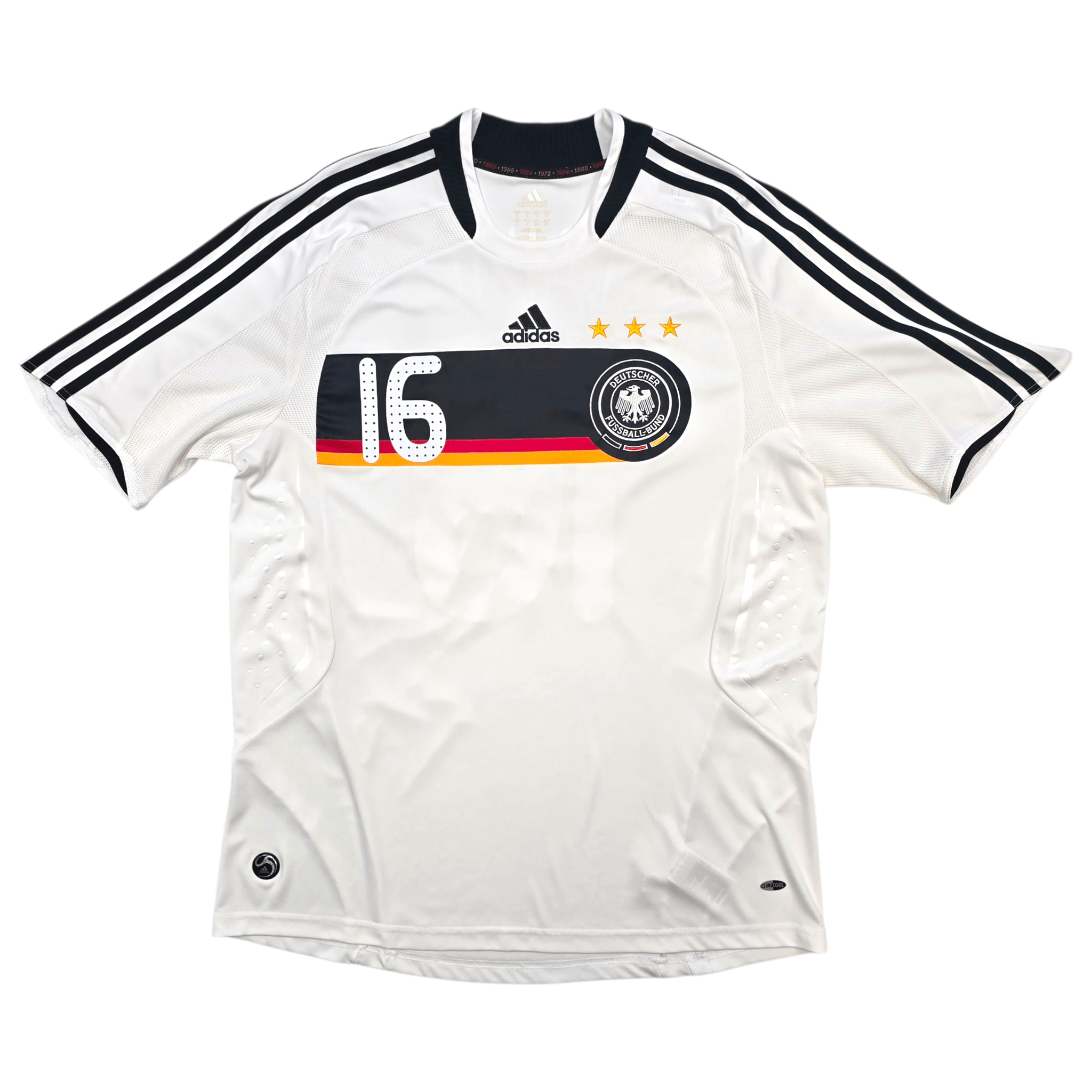 2008/09 Germany Home Football Shirt (L) Adidas #16 Lahm