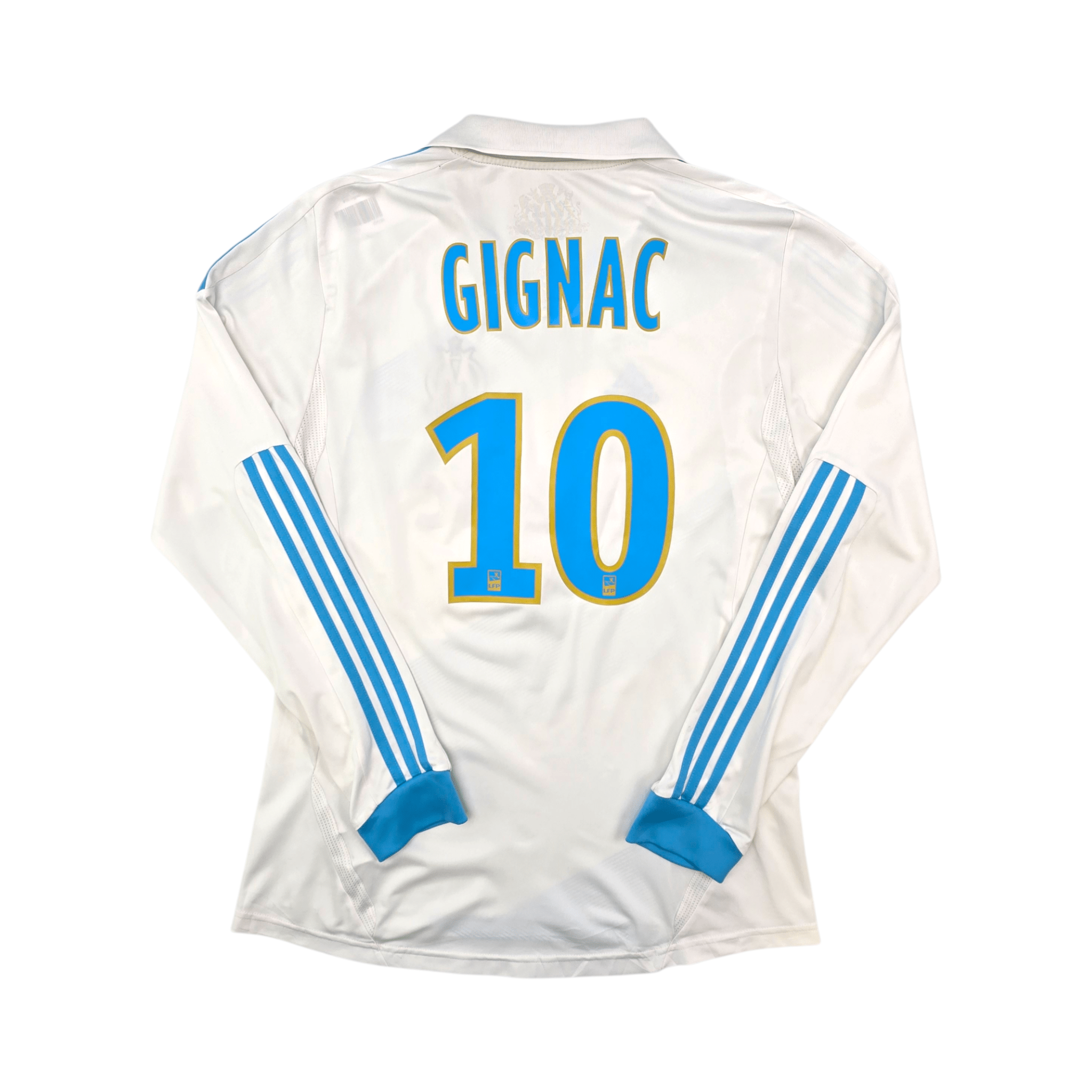 2011/12 Olympique Marseille Home Football Shirt (L) Adidas #10 Gignac