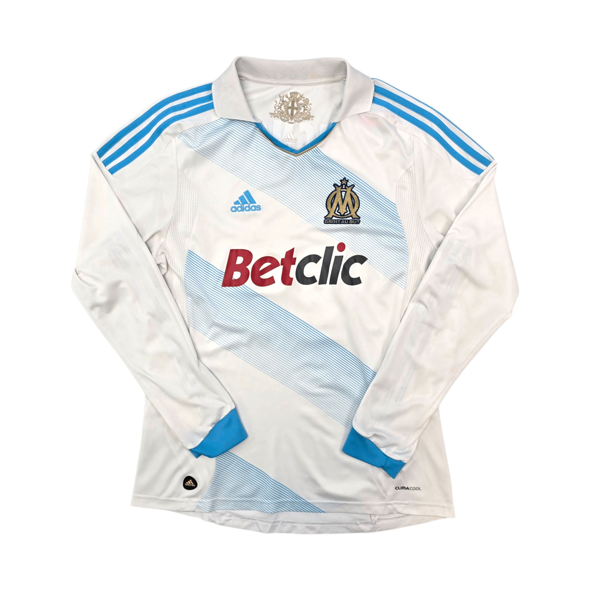 2011/12 Olympique Marseille Home Football Shirt (L) Adidas #10 Gignac