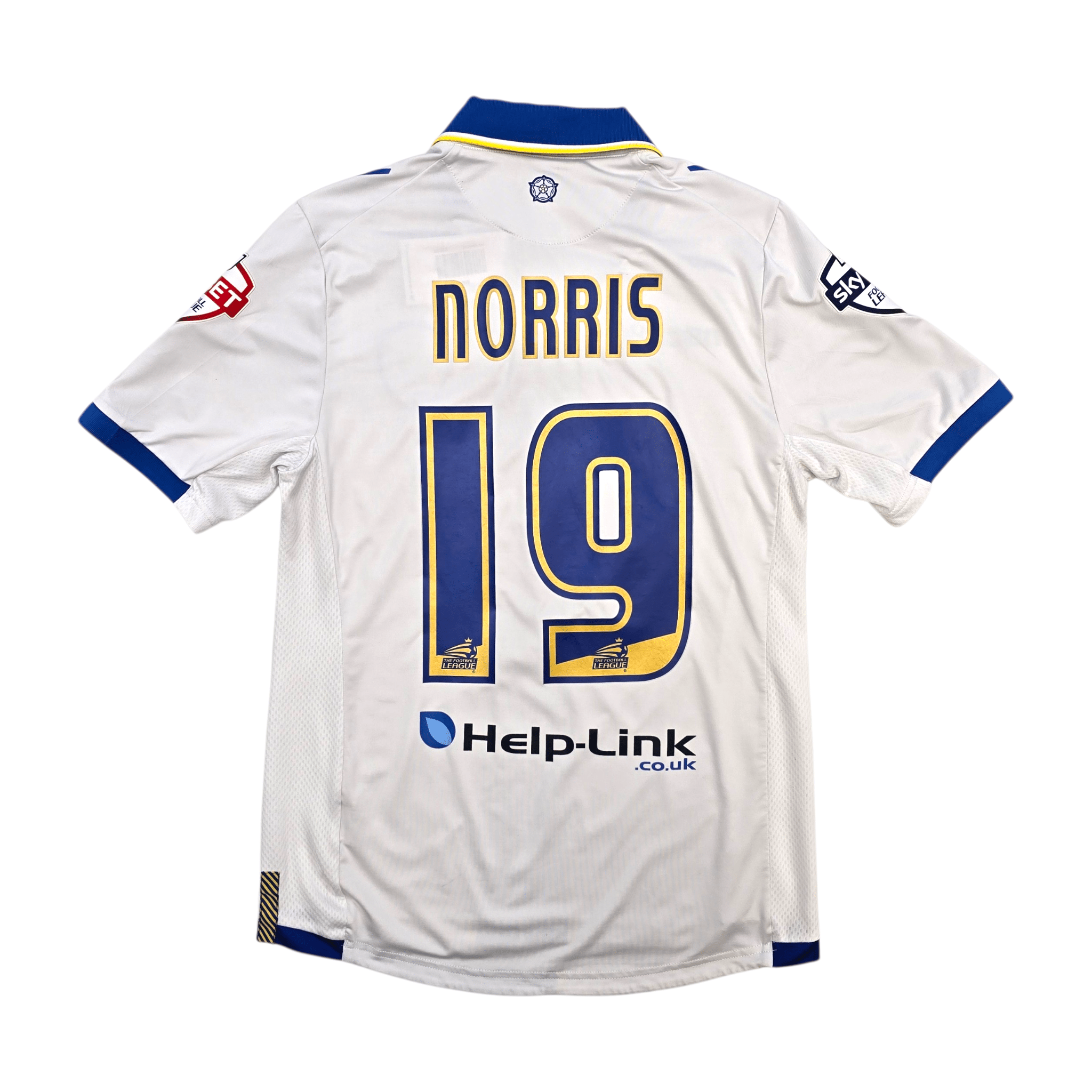 2013/14 Leeds United Home Shirt (S) Macron #19 Norris - Championship Era