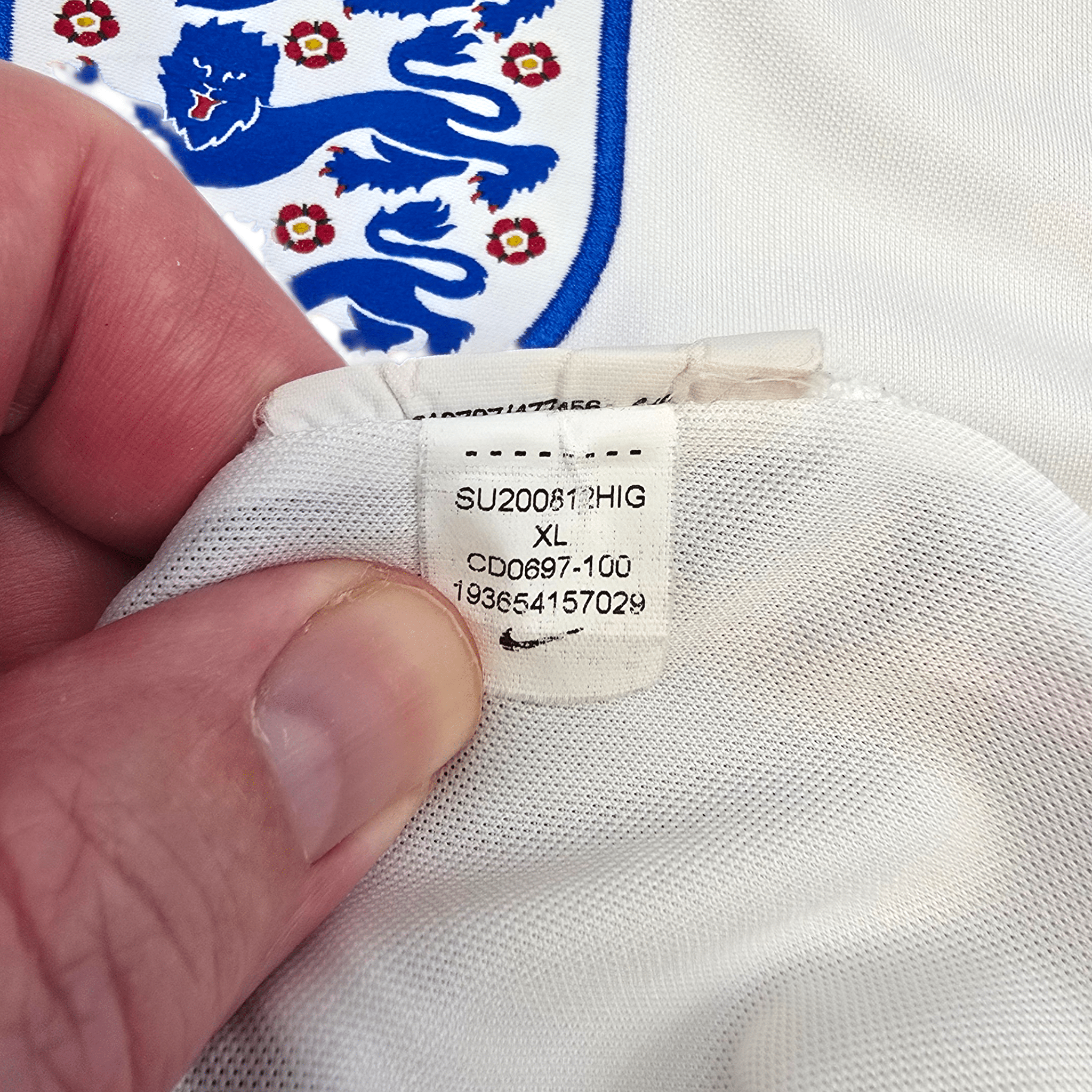 2020/21 England Home Shirt (XL) Nike #26 Bellingham - Euro 2020 Final