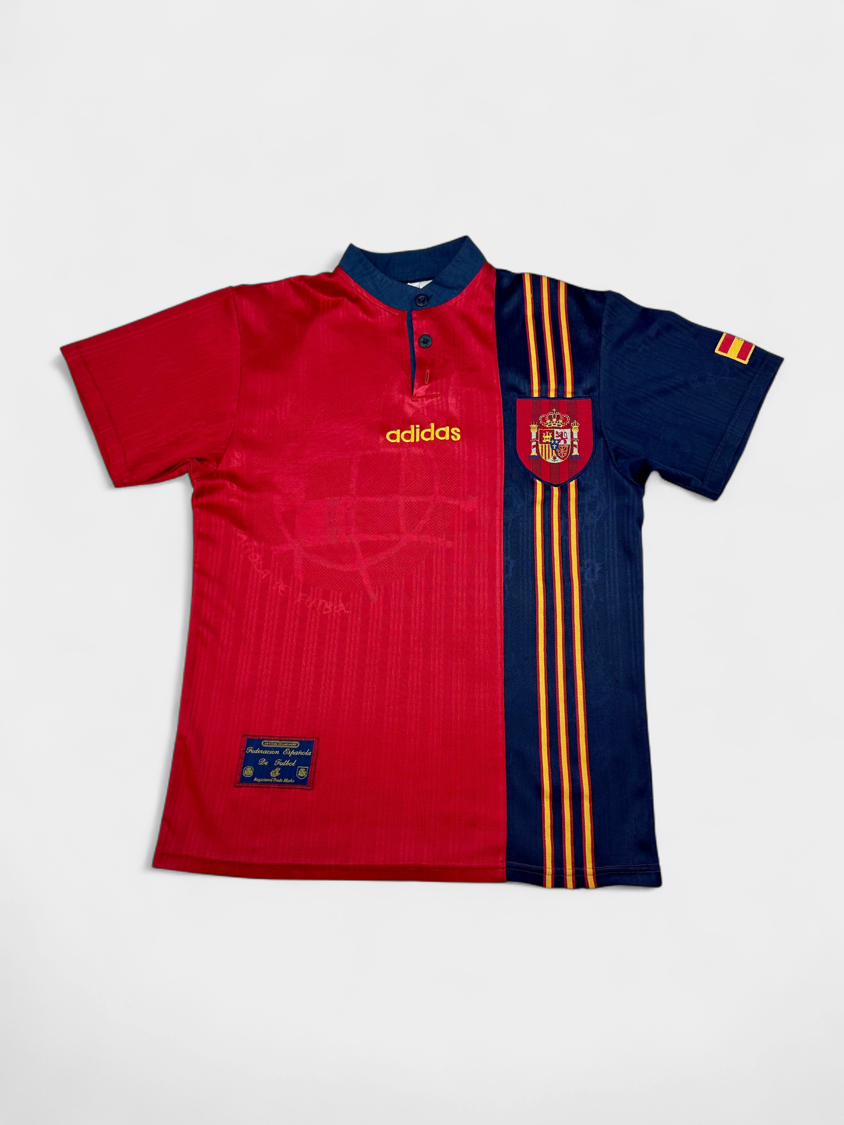 Spain 1996-98 Home Shirt Adidas Original - Luis Enrique Raul Era (S)