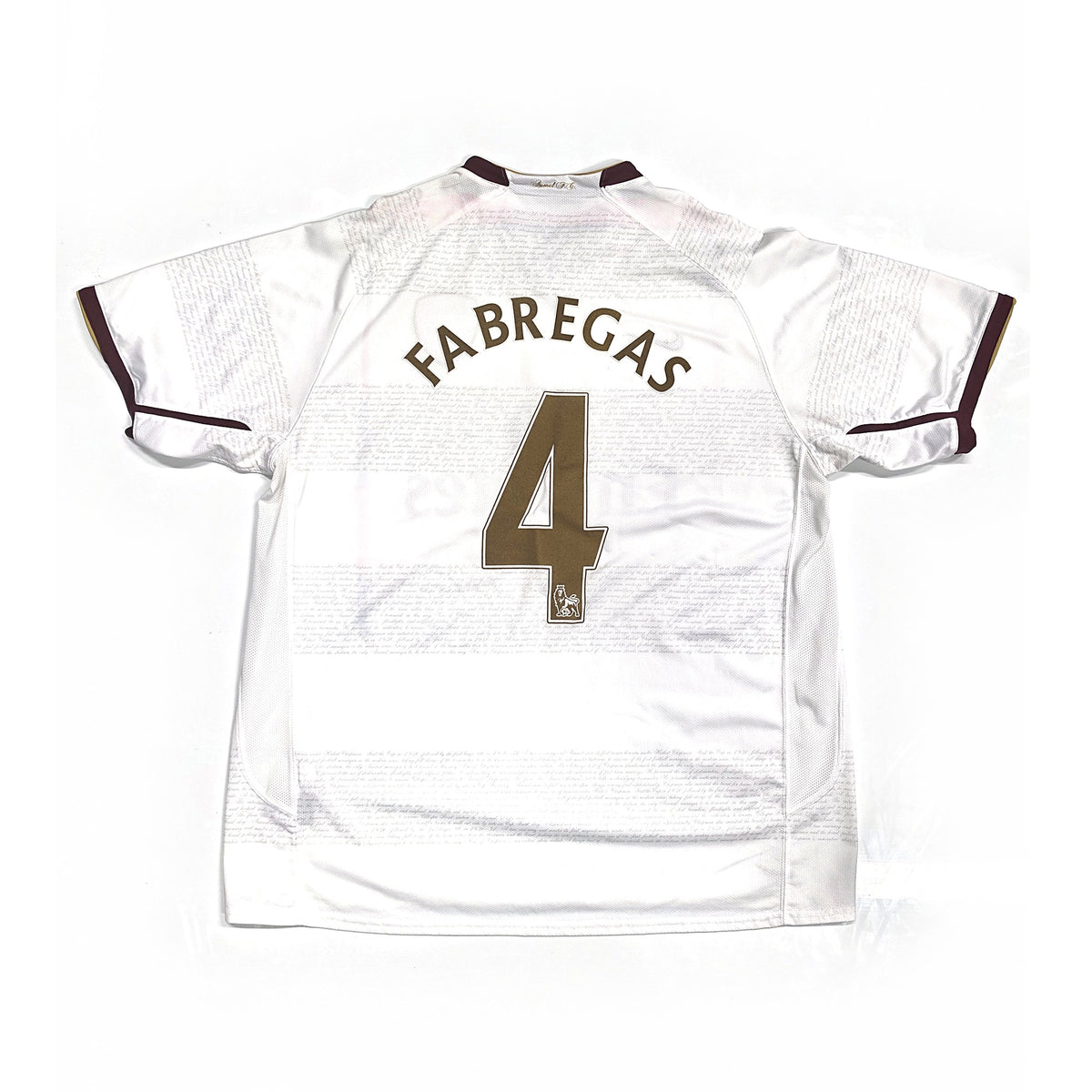 Arsenal 2007/08 away shirt, back with Fabregas 4 print