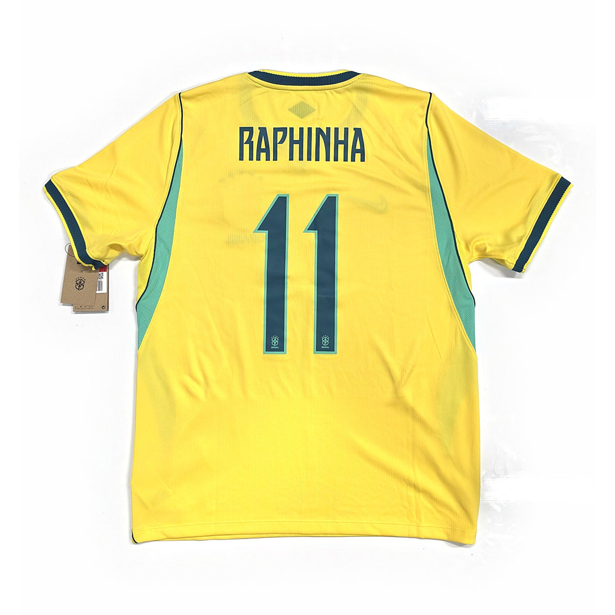 Brazil 2026 home shirt, back with Raphinha 11 print